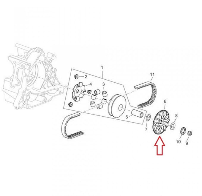 Joue fixe variateur origine pour Scooter Piaggio 150 Fly Eu3 2008 Neuf