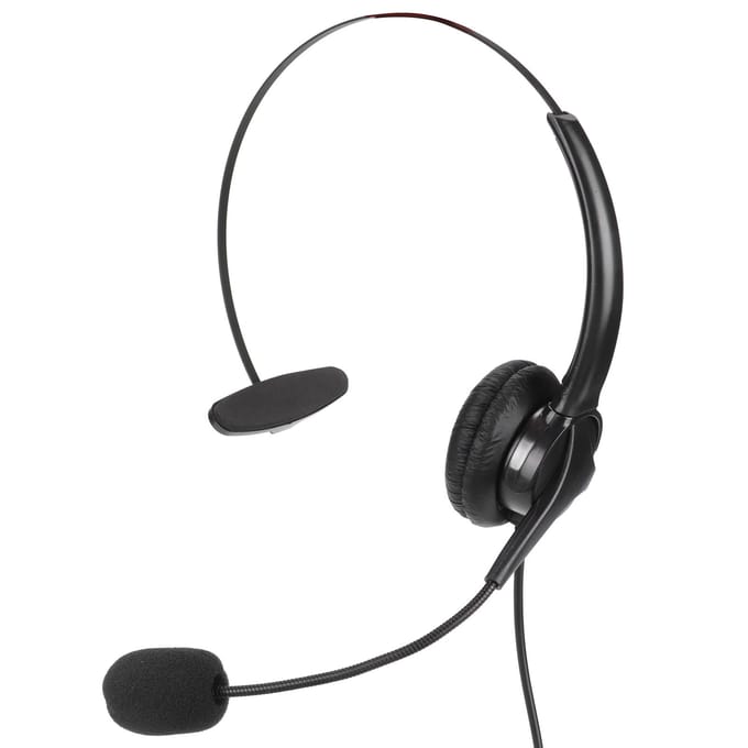 Casque Centre d'Appels 3,5 mm Réduction de Bruit Volume Réglable Casque Service Client avec Microphone pour PC