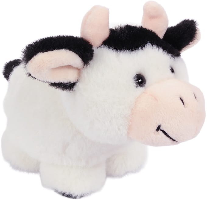 PIA Soft Toys - Pluche Knuffeldier - Koe - ronde vorm - 15 cm