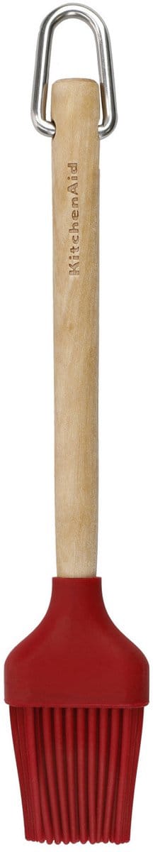 Invetkwast, Bakkwast, 29 cm, Siliconen, Bamboe, Rood, Hittebestendig - KitchenAid