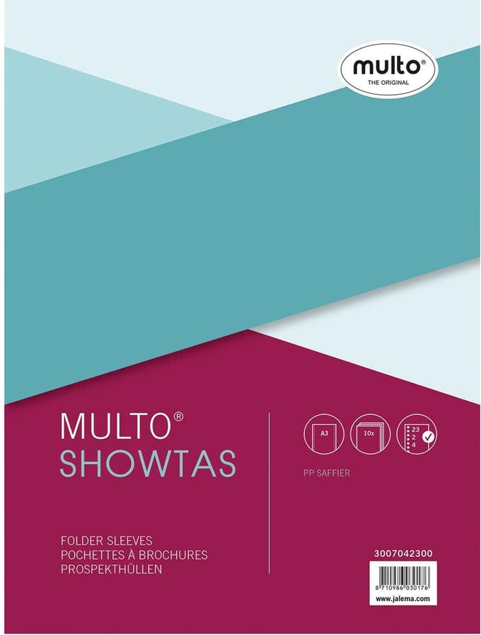 Showtas Multo 23-gaats PP 0.08mm A3 dwars | 5 stuks