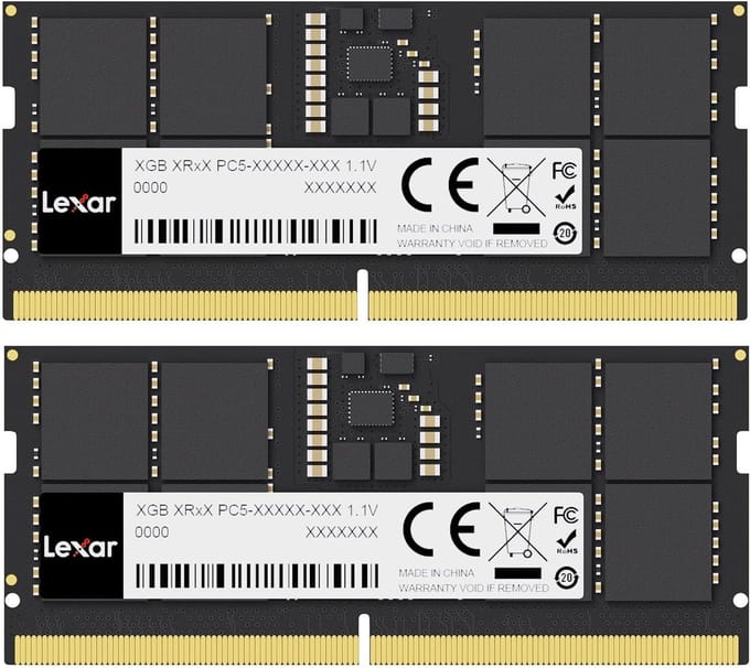 Lexar LD5S16G56C46ST-BGD - DDR5 - 32GB: 2 x16 GB - SODIMM - 5600 MHz