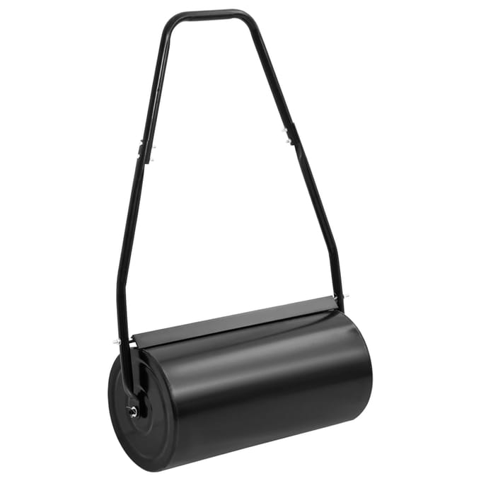 vidaXL - Gazonroller - met - handvat - 42 - L - ijzer - en - staal - zwart