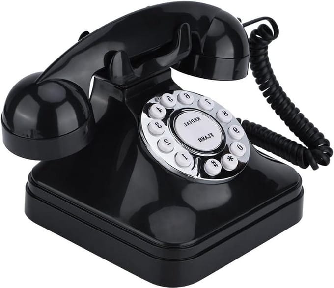 Vaste Telefoon - Retro Telefoon - Thuisgebruik Decoratie - Traditionele Ringtone - 22 cm - Zwart