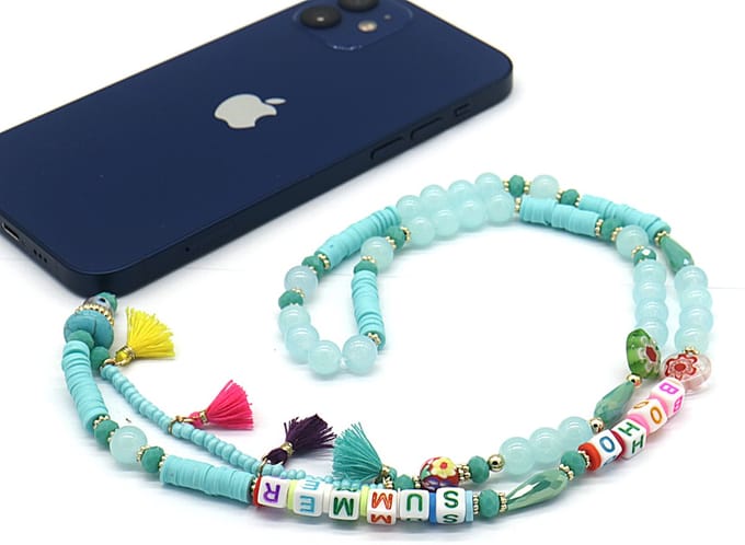 Telefoon Strap - Koordje voor Telefoon - Universeel - 80 cm - Blauw