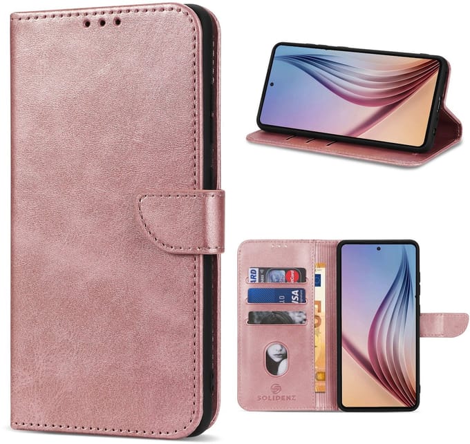 Solidenz hoesje - Geschikt voor Samsung Galaxy A56 / A36 - Bookcase - Roségoud