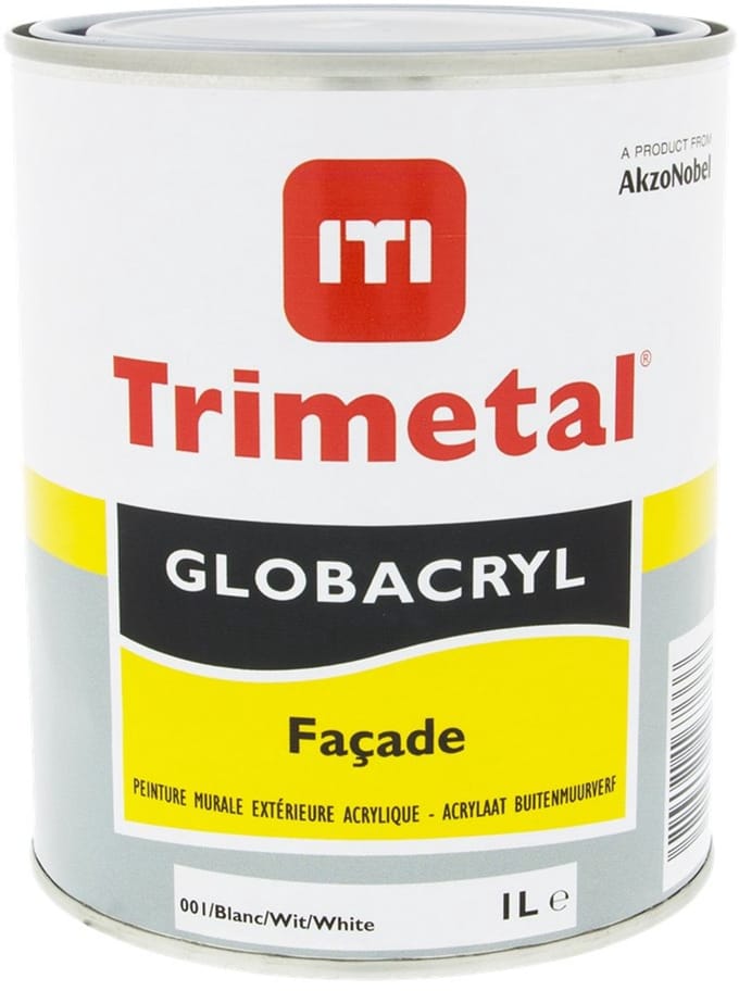 Trimetal Globacryl Façade - 1 l - 11 m²/l - Wit - Afwerkingslaag