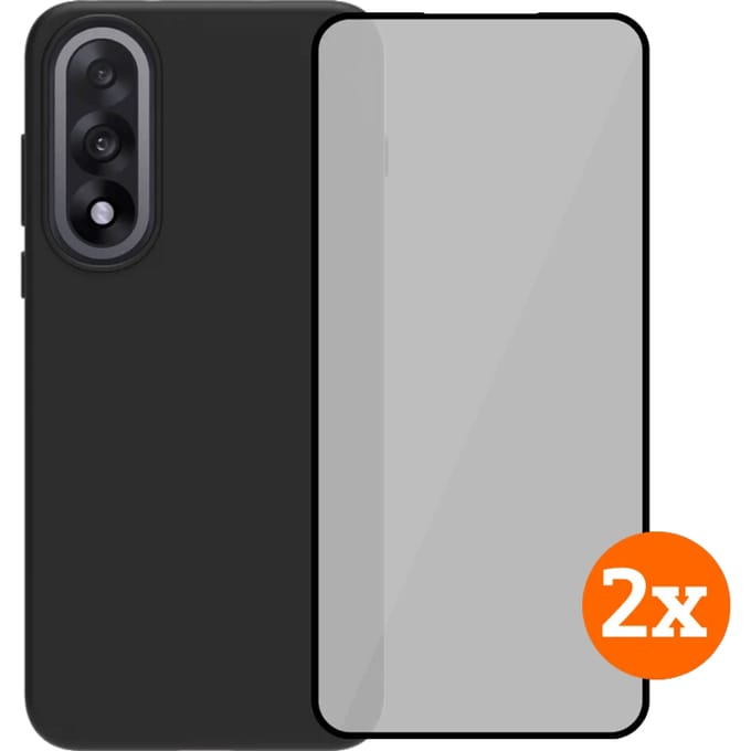 BlueBuilt OnePlus Nord 5 Back Cover Zwart + Screenprotector Glas Duo Pack
