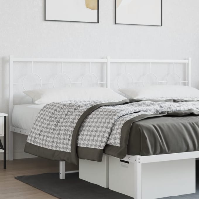 vidaXL - Vervangend - hoofdbord - 193 - cm - metaal - wit
