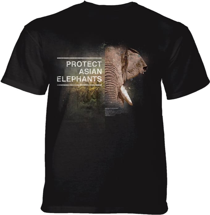 T-shirt Protect Asian Elephant Black KIDS S