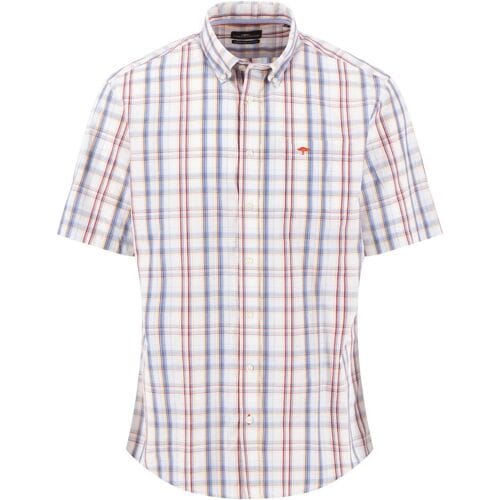 Fynch-Hatton Overhemd Superfine Cotton Multi Check Poplin Spicy Red / male