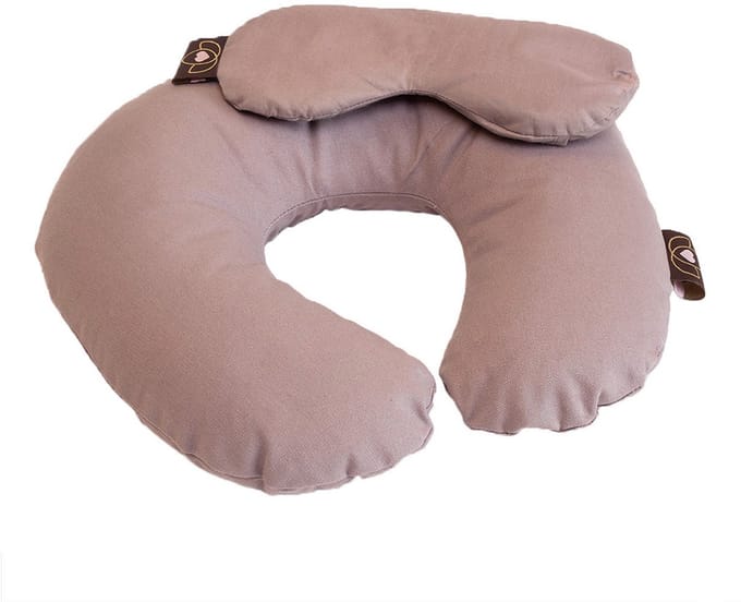 Set nekkussen en oogkussen taupe - Lotus