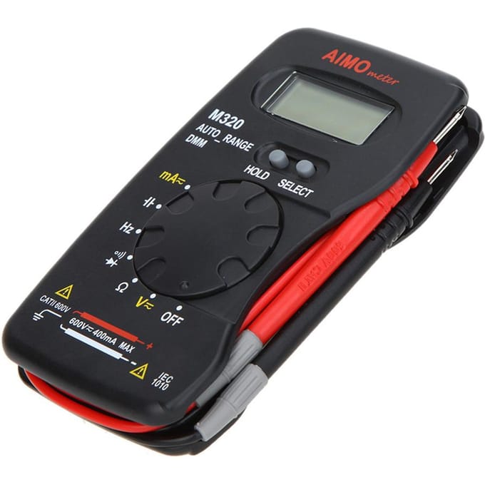 AIMO M320 Zakformaat draagbare LCD digitale multimeter DMM Frequentiecapaciteitsmeting Gegevens zwart