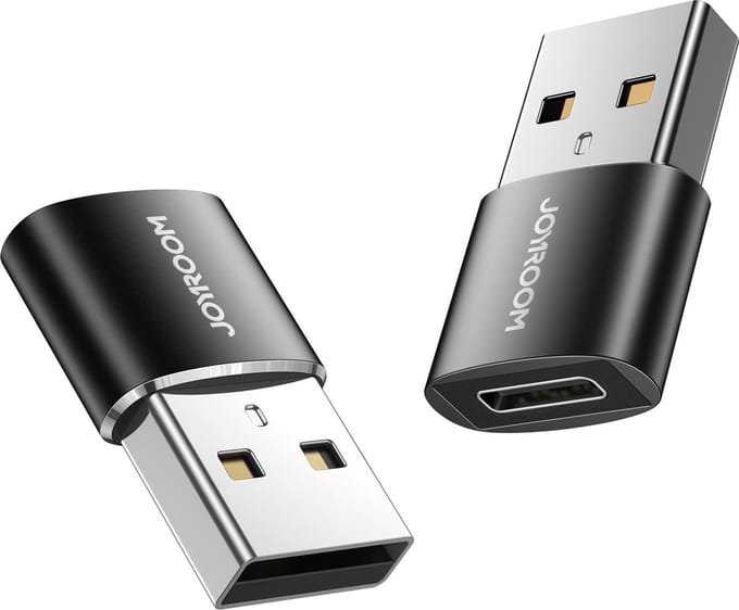 Joyroom adapter from USB Type C (female) to USB (male) 2 pcs. black (S-H152 Black) USB hub - Zwart