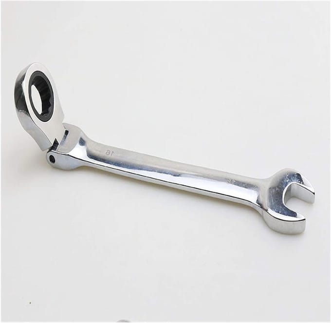 Combinatiesleutel Set - Ratel Sleutel - Klus Werk - Flexibele Ratelkop - 19mm - Zilver