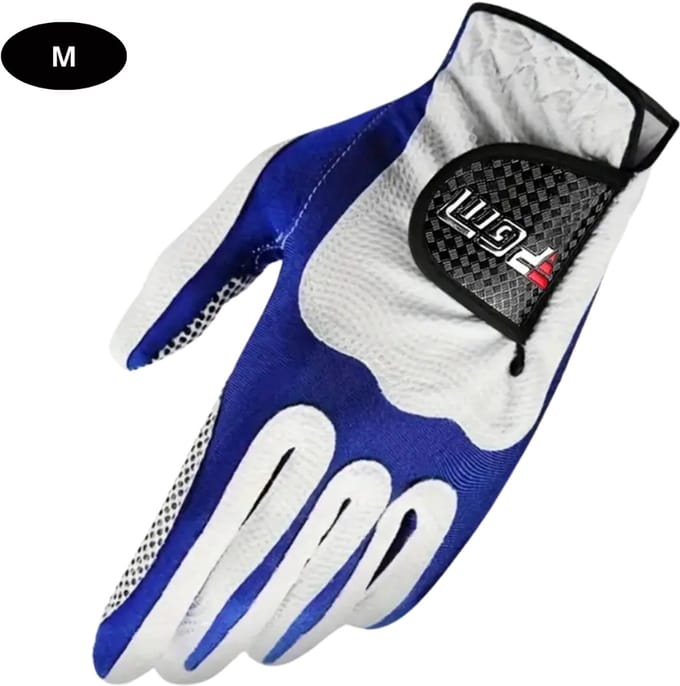 Nivard Golfhandschoenen - Golf Accessoires - Handschoen AntiSlip - Heren - Links - Wit/Blauw - Maat M