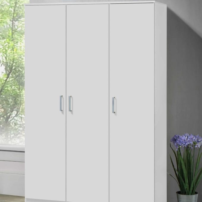 Kledingkast Darcis 120 cm met 3 deuren & 52 cm diep - wit