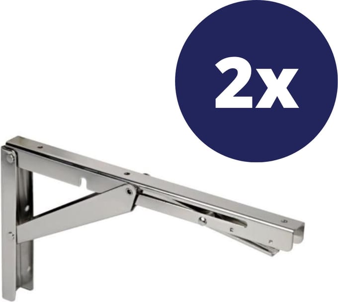Tafelbladhouder Klapbaar - 150 kg - Rvs 316 - 2 Stuks