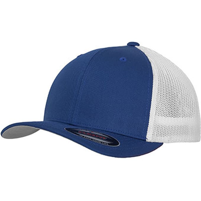 Flexfit Tweekleurige Mesh Trucker Cap (Koningsblauw)