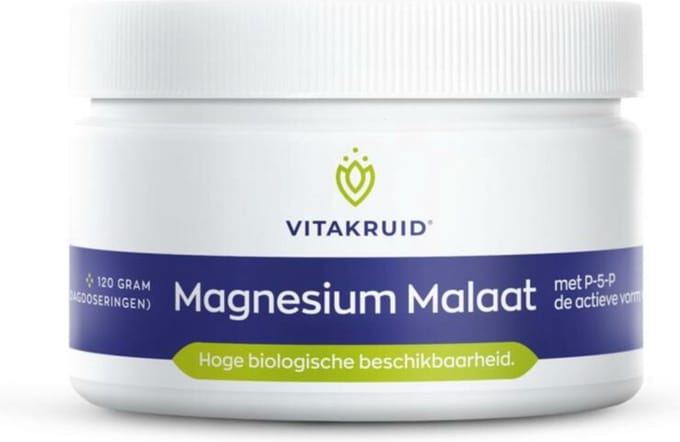 Vitakruid - Magnesium Malaat met P-5-P - 2 x 120 gr - Voordeelverpakking
