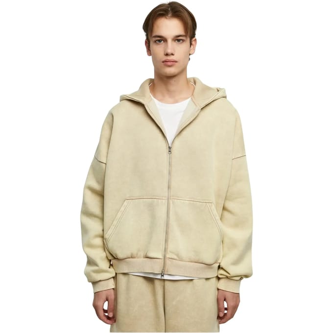 Hooded sweatshirt met rits Urban Classics 90's Heavy Sand Washed
