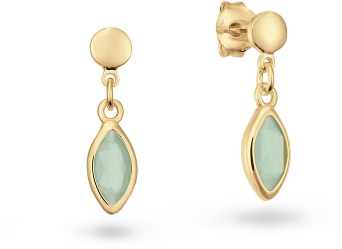 Glow 106.8623.00 Colors from Nature Dames Oorknopjes Sage Green Goudkleurig