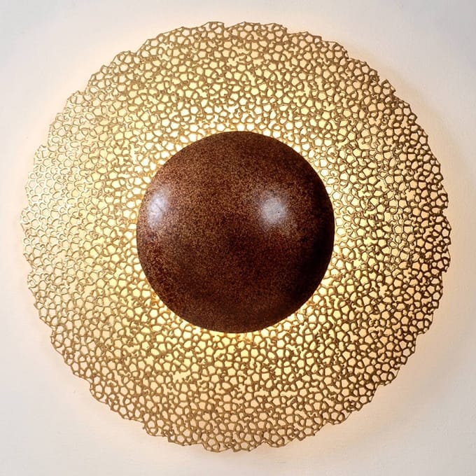 Holländer Wandlamp Utopistico Circa, goud-bruin