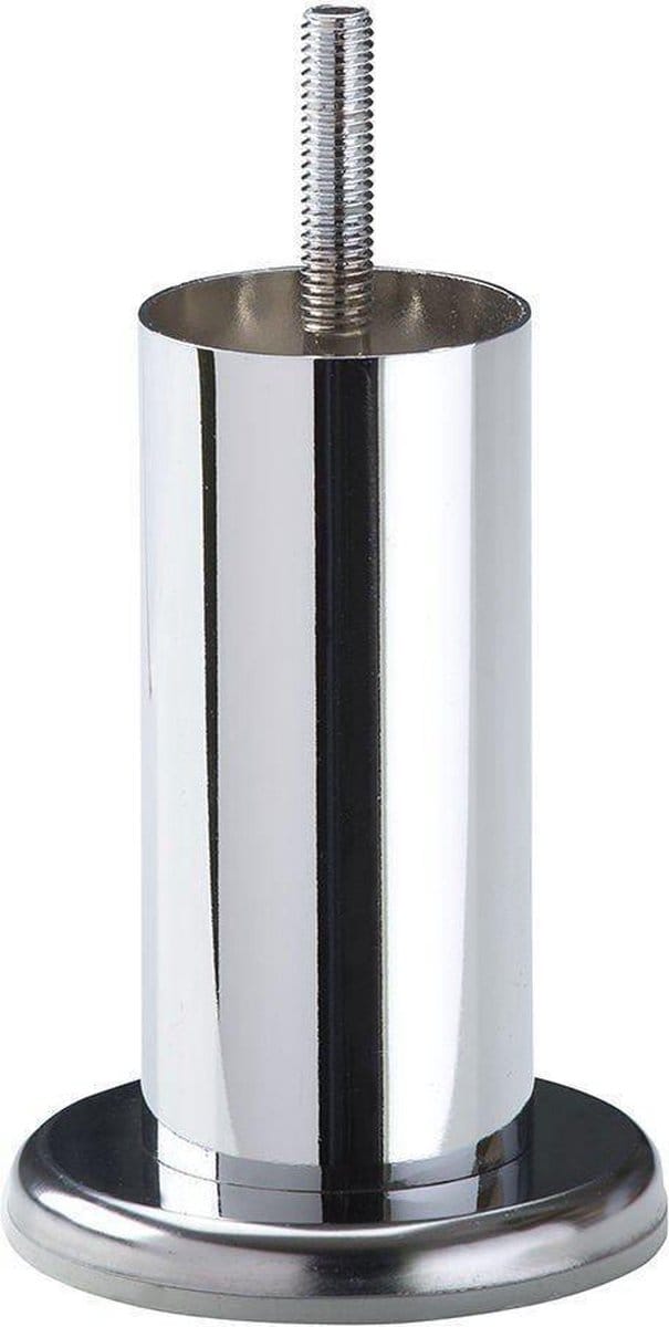 FLE - Stalen meubelpoot chroom rond ø 4,2 cm en hoogte 10 cm (M8)