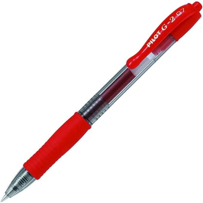 Pilot G2 Gel Ink Rollerball pen – Doos van 12 gelpennen - Medium Tip - Rood