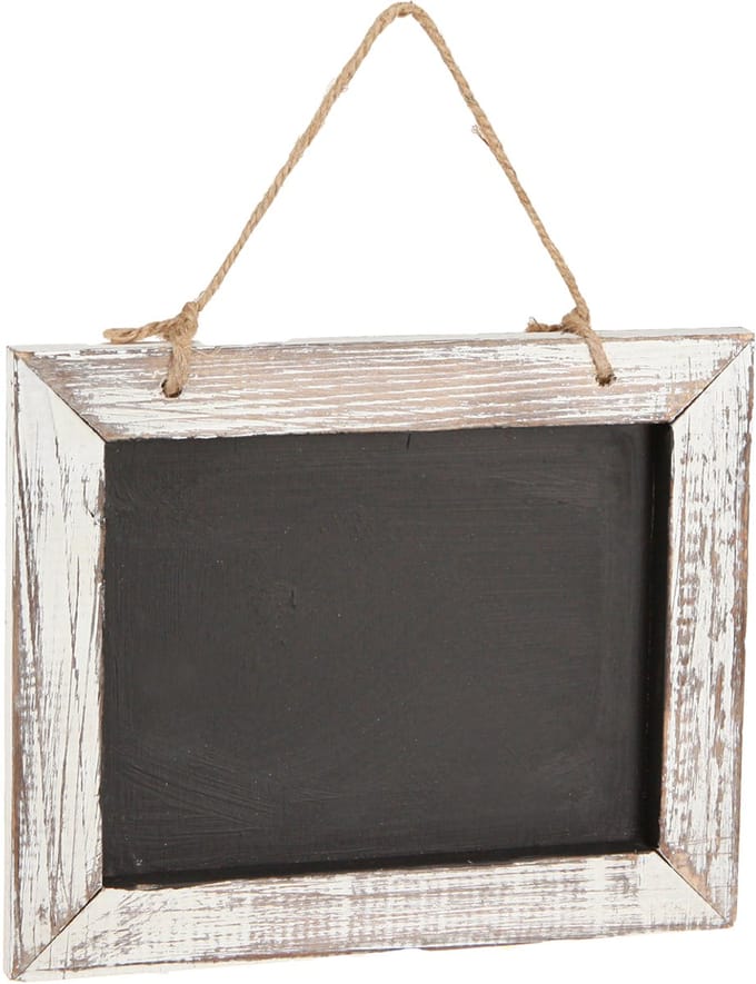 Krijtbord om op te hangen vintage zwart wit 24,5×20cm 2st, 2 Stück