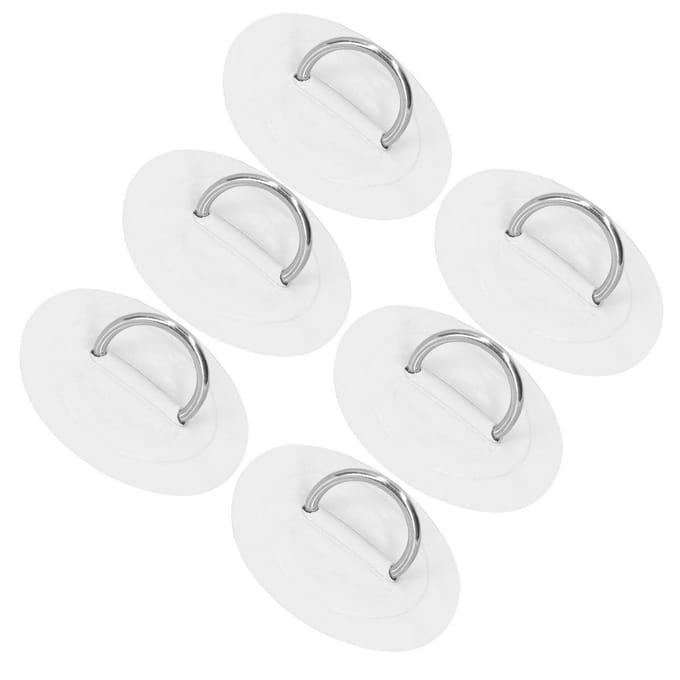 6 stuks Opblaasbare Boot Kajak DRing Pad Patch Marine Vaste Gesp met Elastisch Bungee Koord(Wit ) black