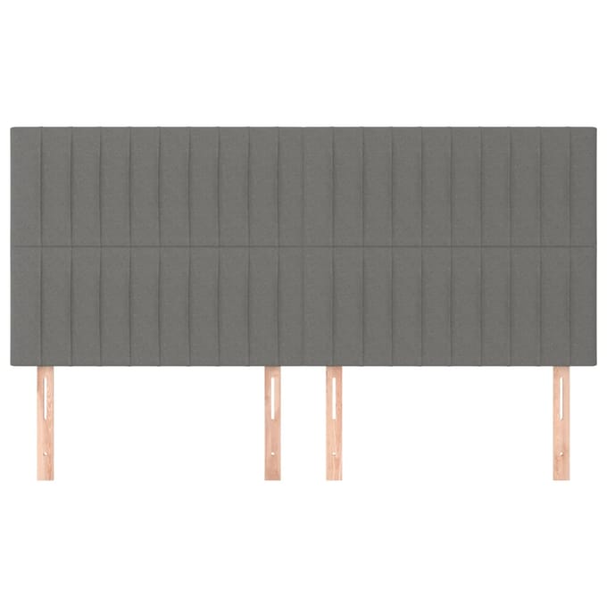vidaXL - Hoofdbord - donkergrijs - 200x5x118/128 - cm - Stof