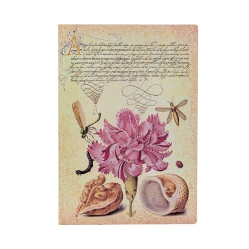 Paperblanks cahier, pink carnation, softcover flexi, formaat midi 12 x 17,5 cm, blanco