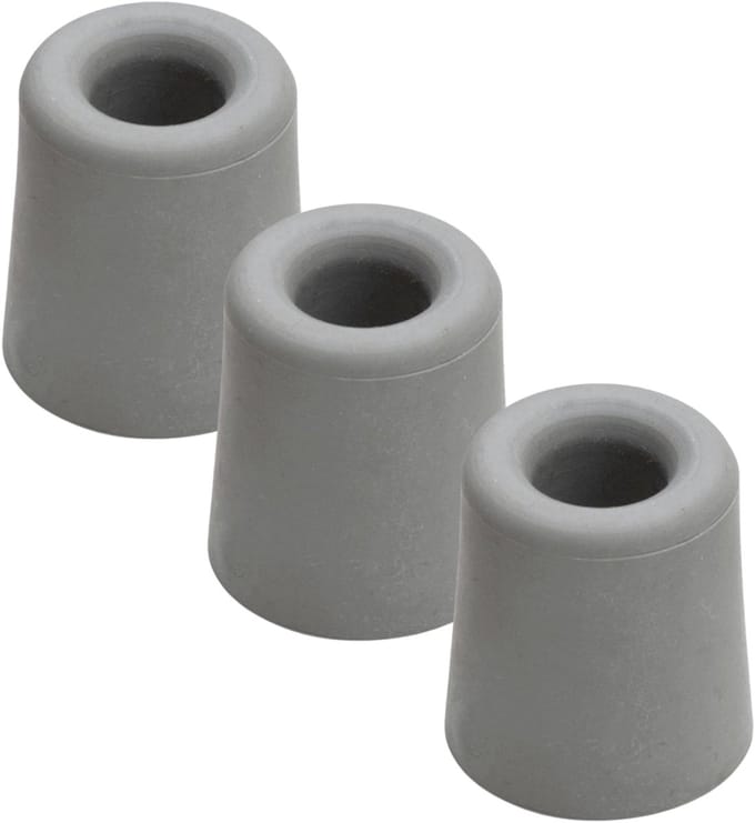 Benson Deurbuffers / deurstoppers rubbers - 3x - grijs - 60 x 40 mm - met schroefbevestiging