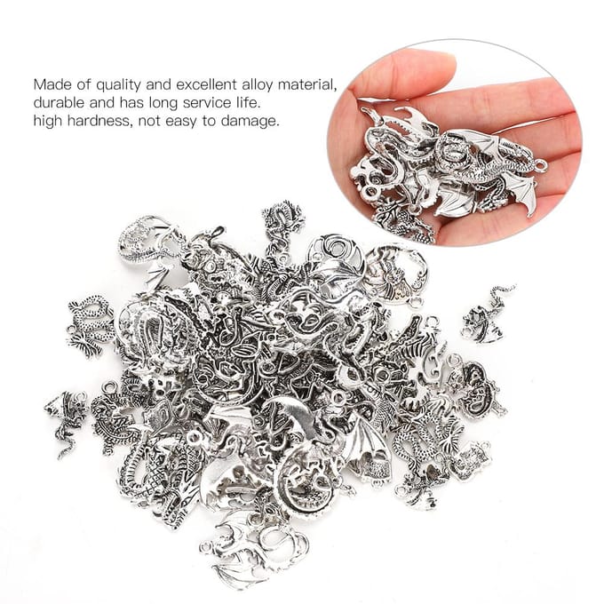 70-delige Set Drakenpatroon Armband Handgemaakte Accessoires Kit DIY Hangers Accessoires gray