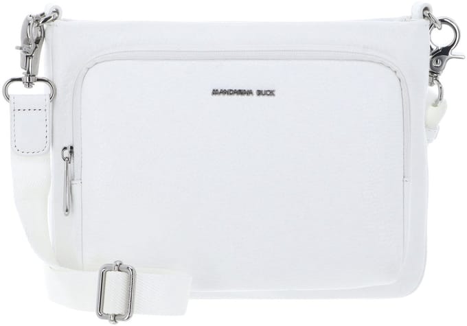 MANDARINA DUCK Leren schoudertas Mellow Leather Crossover Bag Blanc wit