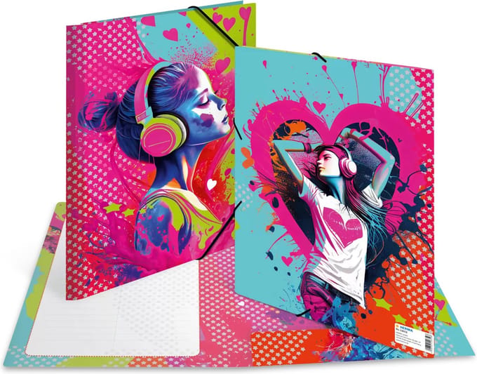 Elastomappen A4 Carton Music Girl