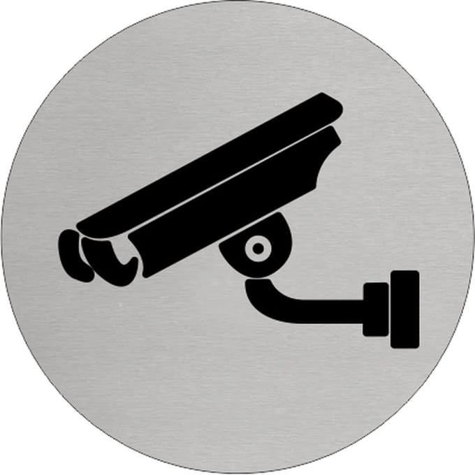 CombiCraft Aluminium Deurbordje 'Camera aanwezig' Ø75 mm met 3M-tape