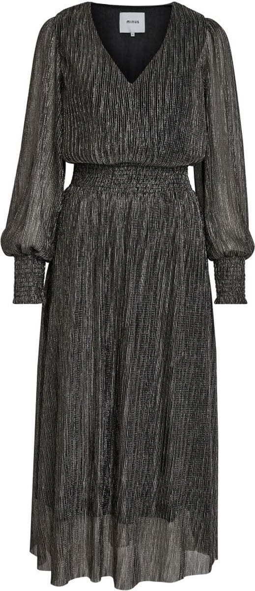 Minus Mavena Long Slevee Midi Dress Black Metallic