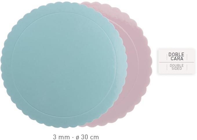 Dekora Cake Board dubbelzijdig roze/blauw 30cm