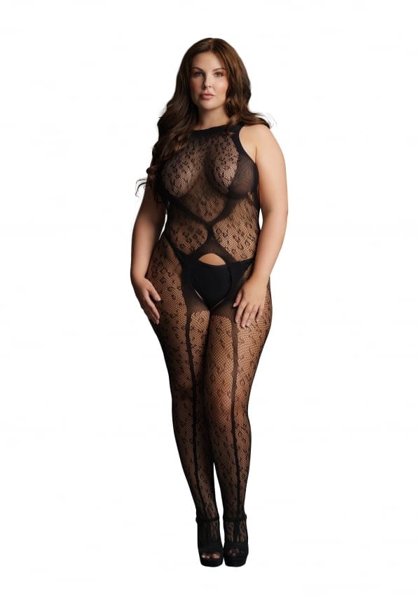 Le Desir - Bodystocking open kruis - Plus Size