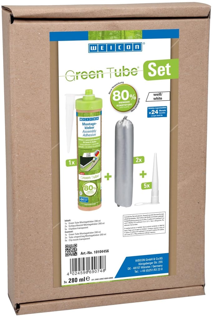 WEICON Green Tube Set – Montageklever 280 ml – Universeel – Oplosmiddelvrij
