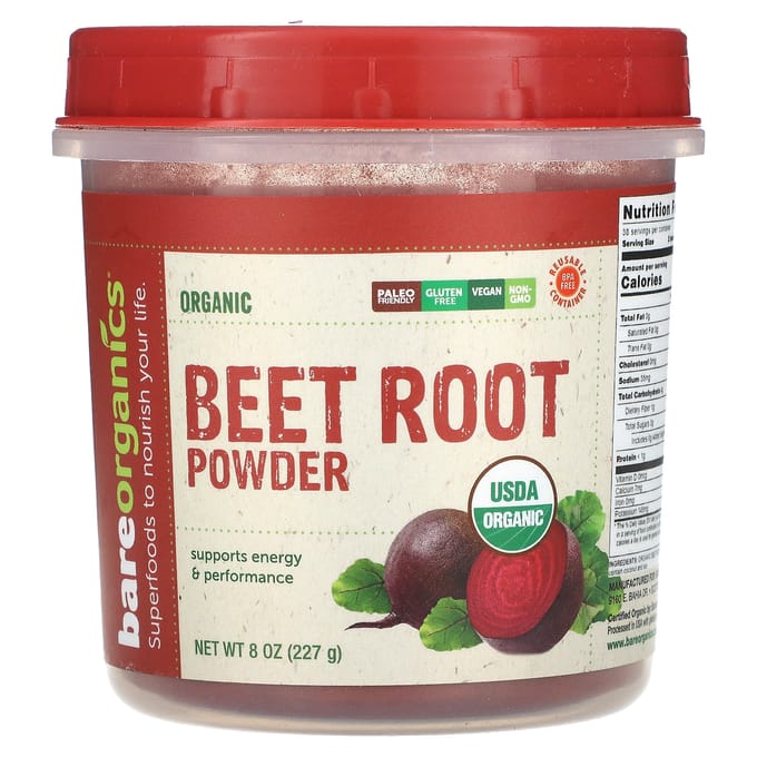 BareOrganics, Biologisch Bietenwortelpoeder, 8 oz (227 gr)