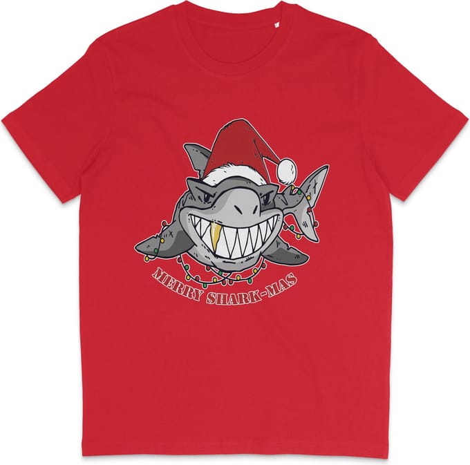 T Shirt Heren - Kerst - Korte Mouw - Rood - Maat M