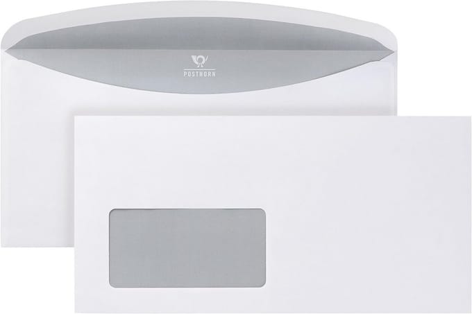 Grote Partij Witte Enveloppen C6/5 Met Venster 114x229mm Natplaksluiting 80g