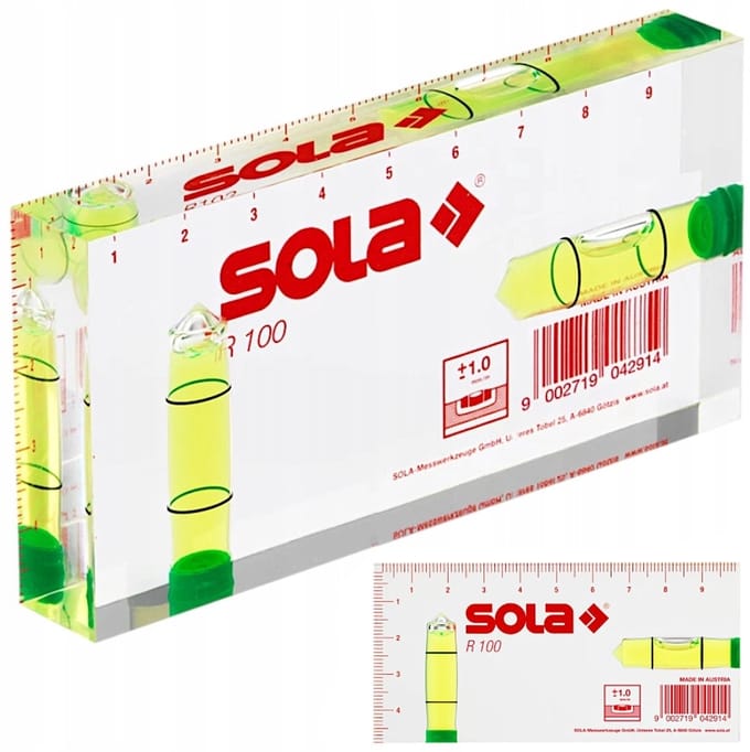 Sola R 100 Acryl Waterpass Blok 10cm - Precisie & Duurzaamheid