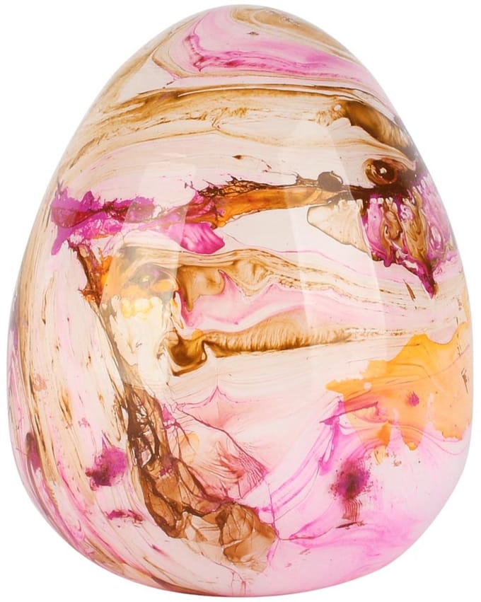 Dekoratief | Deco ei 'Pink Passion', glas, 12x12x15cm | A258360