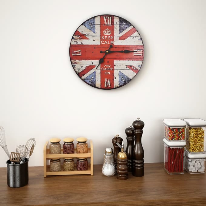 vidaXL - Wandklok - vintage - stijl - 30 - cm - UK