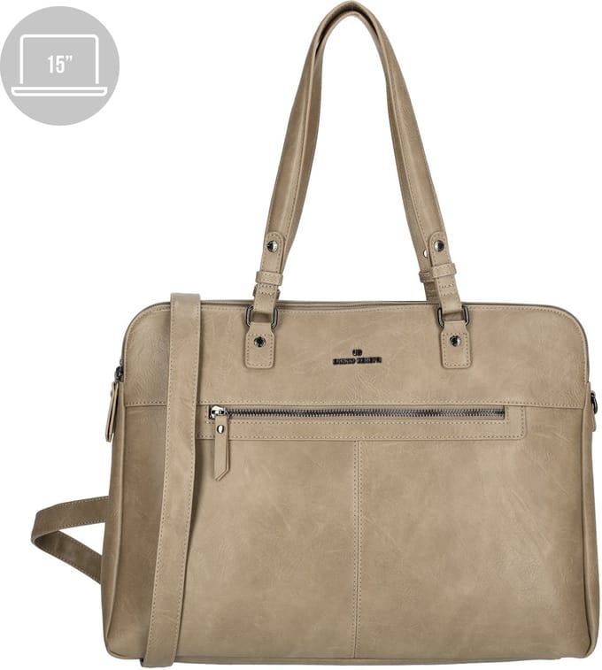 Enrico Benetti Julia Dames Laptoptas 15 inch - 65038 - Lichttaupe