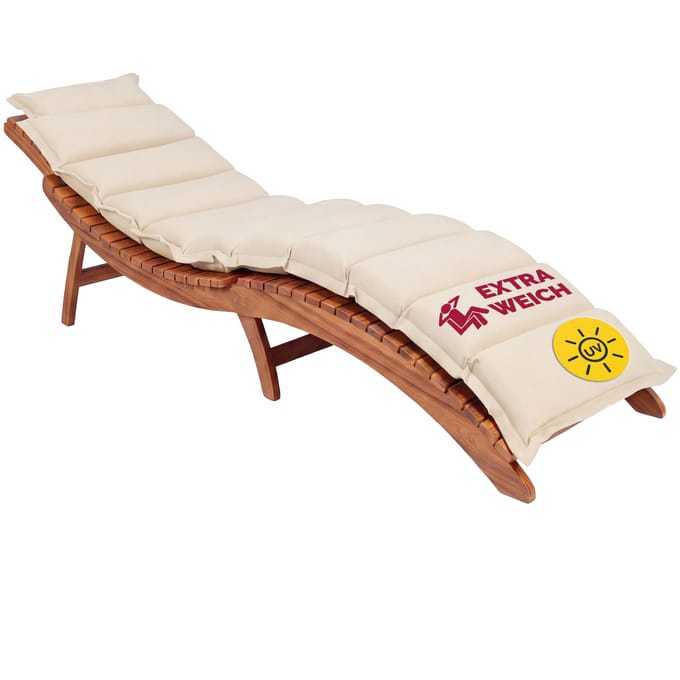 Matras voor ergonomisch ligbed - tuinkussen - crème